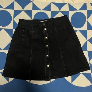 Cooperative Denim Skirt Black - Snap buttons